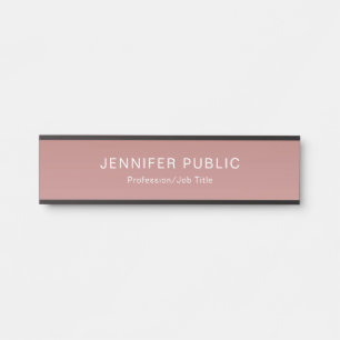 Stilvolle Rose Gold Elegante Moderne Vorlage Türschild