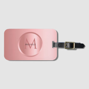 Stilvolle Rose Gold Girly Monogram Trendy Template Gepäckanhänger