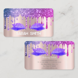Stilvolle Rose Gold, Glitzer Tropfen Eyelashes Visitenkarte