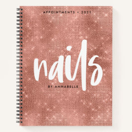 Stilvolle Rose Gold Imitate Foil Nails Terminkalen Notizbuch