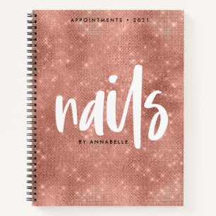 Stilvolle Rose Gold Imitate Foil Nails Terminkalen Notizbuch