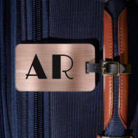 Stilvolle Rose Gold Metal Zwei fette Monogramm Ini