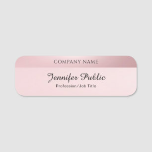 Stilvolle Rose Gold Moderne Trendy Typografy Scrip Namensschild