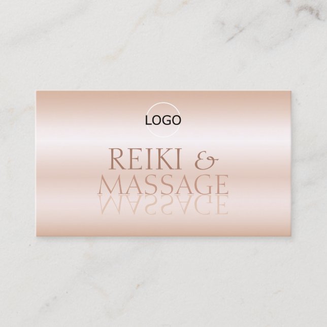 Stilvolle Rose Gold Spiegelbriefe mit Logo Moderne Visitenkarte (Vorderseite)