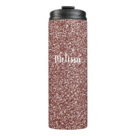 Stilvolle Rose Gold Thermal Tumbler Imitats Glitze Thermosbecher