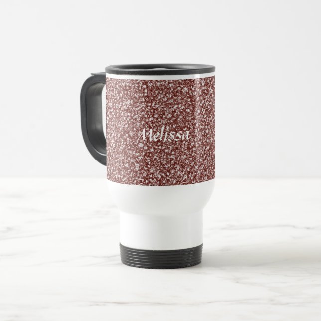  Stilvolle Rose Gold Travel/ Tasse (Vorderseite Links)