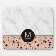 Stilvolle Rose Gold und Marmor Muster mit Monogram