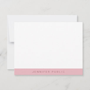 Stilvolle Rose Gold Weiße Minimalistische Moderne  Mitteilungskarte