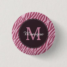 Stilvolle Rose Rosa Zebra Print Monogram und Name