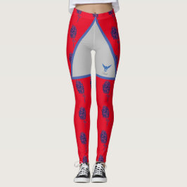Stilvolle Rot-Blau-Adler Moderne Leggings