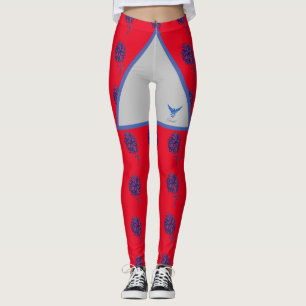 Stilvolle Rot-Blau-Adler Moderne Leggings