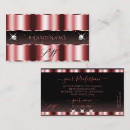Stilvolle Rot- und Schwarz-Sparkling-Diamanten Mon Visitenkarte