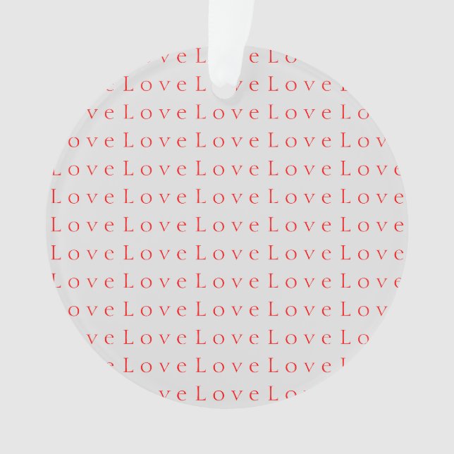 Stilvolle Rote Liebe Hochzeit Ornament (Vorderseite)