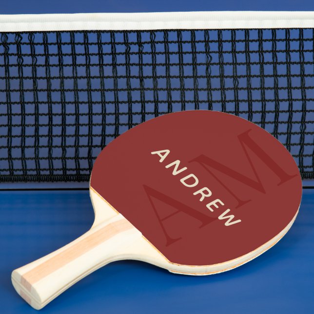 Stilvolle rote Monogramm und Name Tischtennis Schläger (InSitu)