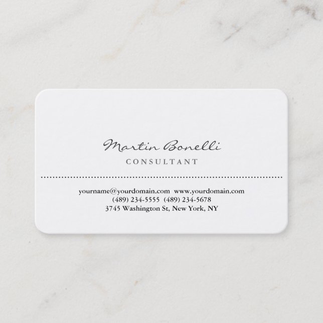 Stilvolle Rounded Corner Consultant Business Card Visitenkarte (Vorderseite)