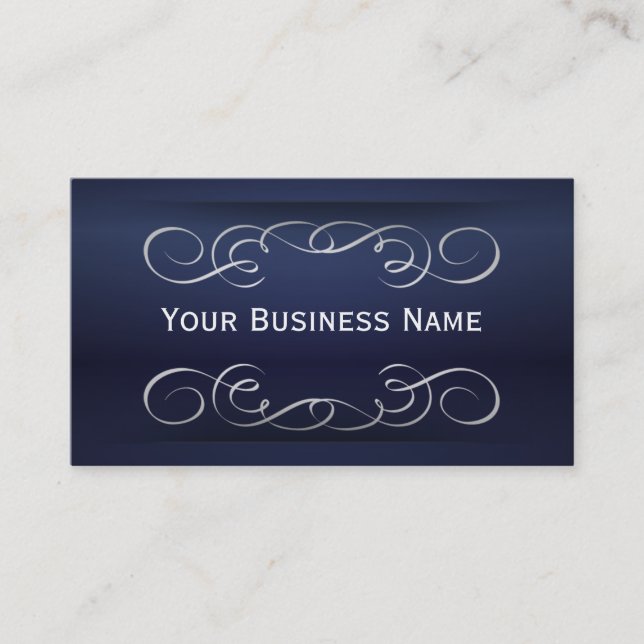 Stilvolle Royal Blue Boutique Business Card Visitenkarte (Vorderseite)