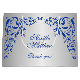 Stilvolle Royal Blue Wirbel Große Geschenktüte