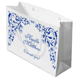 Stilvolle Royal Blue Wirbel Große Geschenktüte