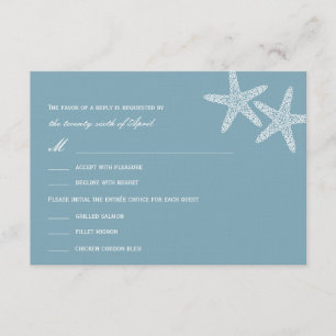 Stilvolle RSVP/Response Cards für Starfish Hochzei RSVP Karte