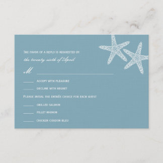 Stilvolle RSVP/Response Cards für Starfish Hochzei RSVP Karte