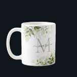 Stilvolle rustikale Seite Grün botanische Flora Na Kaffeetasse<br><div class="desc">Stilvolle rustikale Sage Green Botanical Floral NameÄndern Sie es,  indem Sie Ihren Anfangsbuchstaben und Ihren Namen.
Schön für Geschenke!</div>