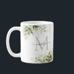 Stilvolle rustikale Seite Grün botanische Flora Na Kaffeetasse<br><div class="desc">Stilvolle rustikale Sage Green Botanical Floral NameÄndern Sie es, indem Sie Ihren Anfangsbuchstaben und Ihren Namen.
Schön für Geschenke!</div>