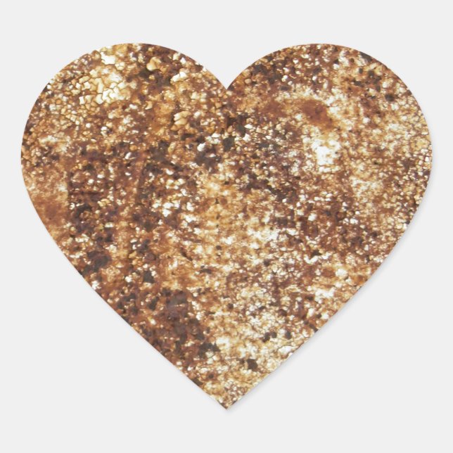 Stilvolle rustikale Textur Herz-Aufkleber (Vorderseite)