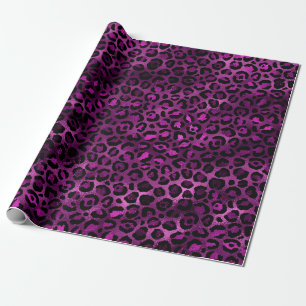 Stilvolle Safari mit Lila und schwarzen Foil Leopa Geschenkpapier