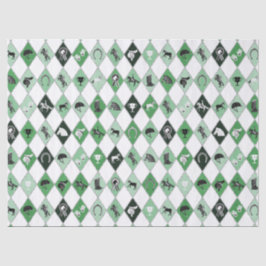 Stilvolle Sage Green Reittier Diamond Muster Seidenpapier