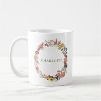 Stilvolle Sage Herbst Blumenreath Mit Monogramm