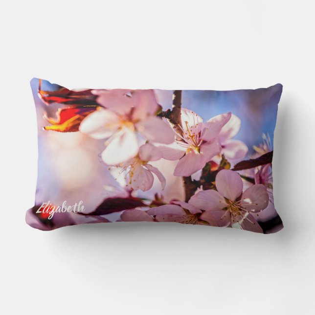 Stilvolle Sakura-Blüten Lendenkissen (Vorderseite)