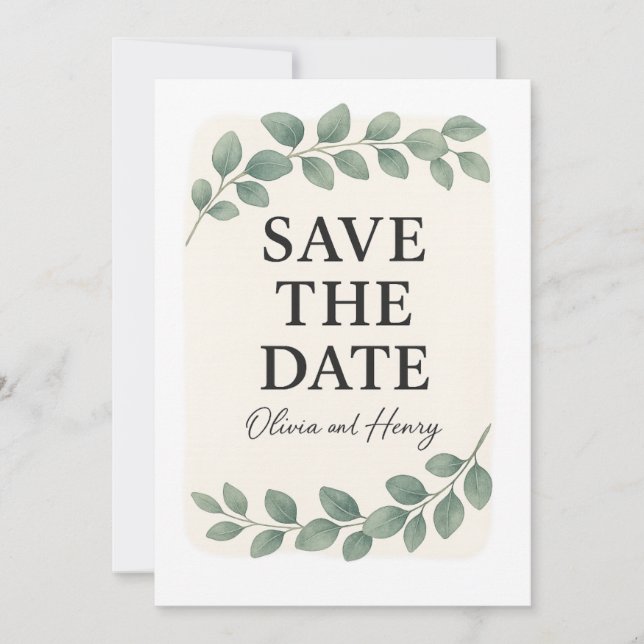 Stilvolle Save the Date Wedding Card - 12x18 Inch (Vorderseite)