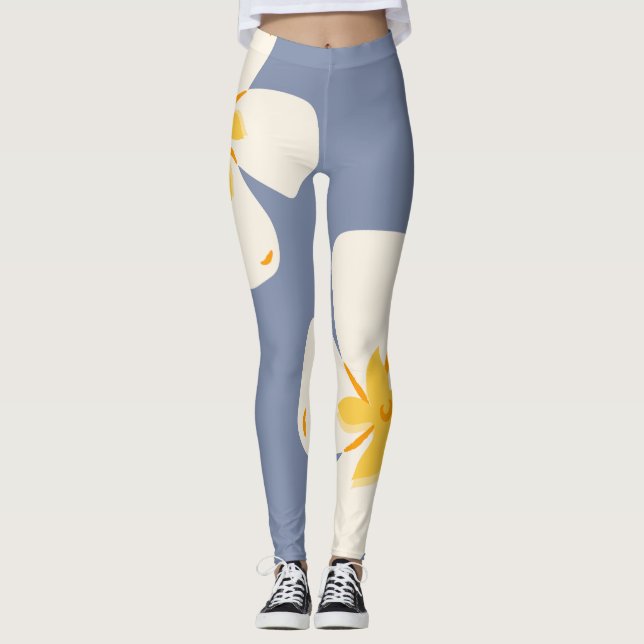 Stilvolle Schiefergraue Orchideen-Leggings Leggings (Vorderseite)