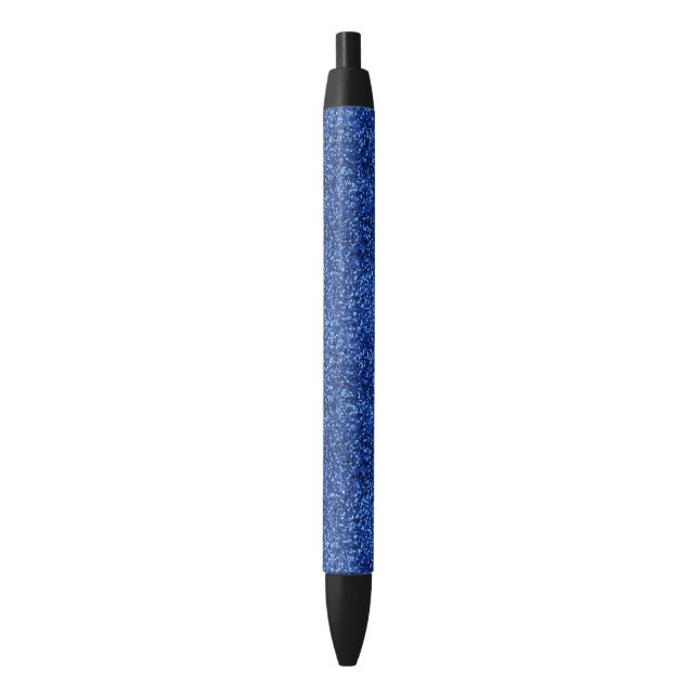 Stilvolle schillernde blaue Sequin-Glitzern Kugelschreiber (Vorderseite Vertikal)