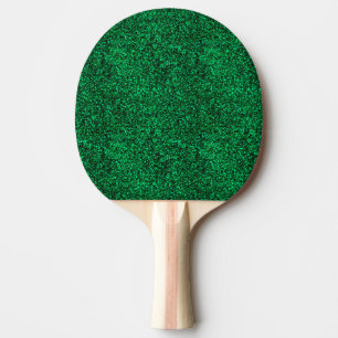Stilvolle schillernde grüne Sequin-Glitzern Tischtennis Schläger