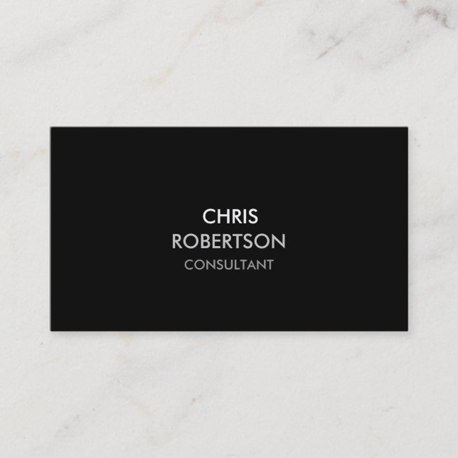 Stilvolle Schlichte Black Attractive Business Card Visitenkarte (Vorderseite)