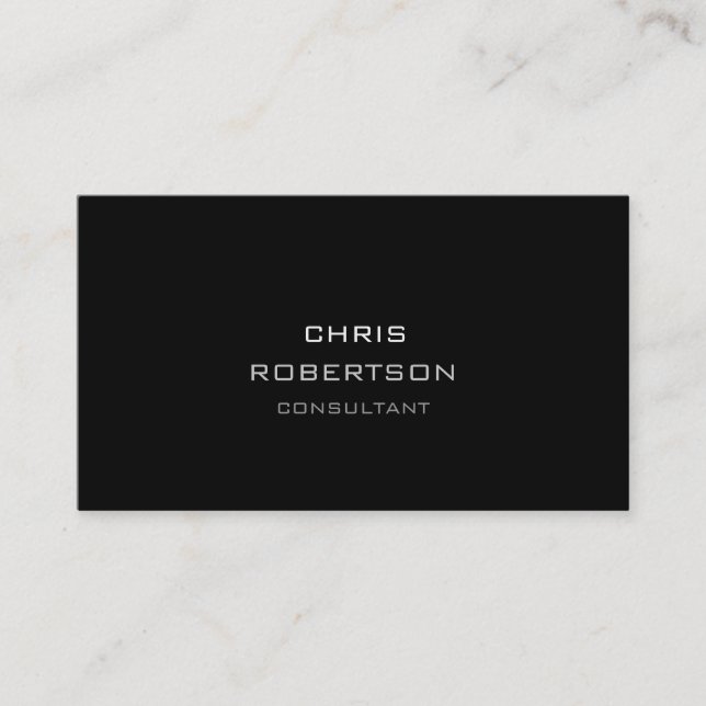 Stilvolle Schlichte Black Attractive Business Card Visitenkarte (Vorderseite)