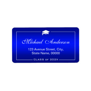 Stilvolle Schlichte blaue Gradient - Graduierungsk Adressaufkleber