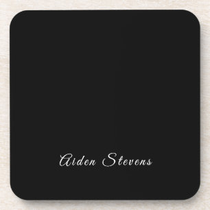 Stilvolle Schlichte Schwarz/Weiß-Minimalistische B Getränkeuntersetzer