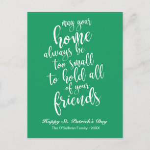 Stilvolle Schrift Irische Segnung St. Patrick's Da Postkarte