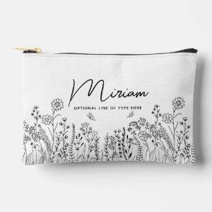 Stilvolle Schrift Trendige Florale Kosmetiktasche Zubehörtasche