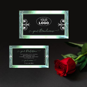 Stilvolle Schwarz-Aquamarin-Sparkle-Juwelen mit Ve Visitenkarte