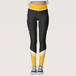 Stilvolle, schwarz-gelbe, blumenweiße Streifen und Leggings
