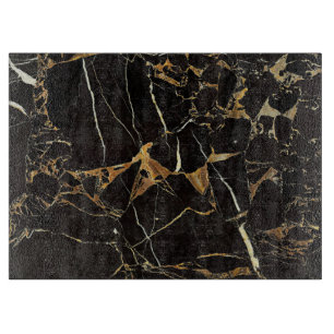 Stilvolle Schwarz-Gold-Marmor Benutzerdefiniert Schneidebrett