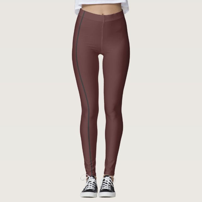Stilvolle schwarz monochrome vertikale dünne Linie Leggings (Vorderseite)