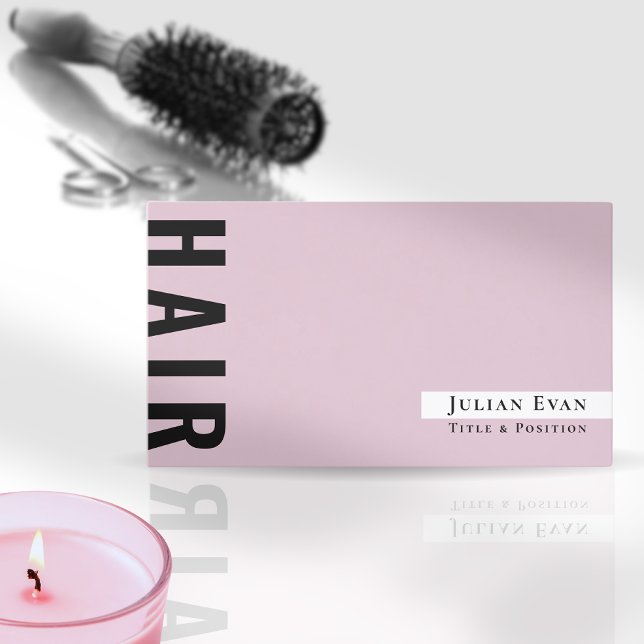 Stilvolle schwarz-rosa Haar Stylist Business Card Visitenkarte (Von Creator hochgeladen)