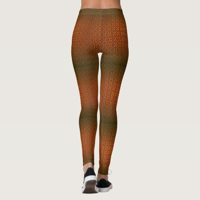 Stilvolle Schwarz-Rot-Muster Elegante Farbvorlage Leggings (Rückseite)