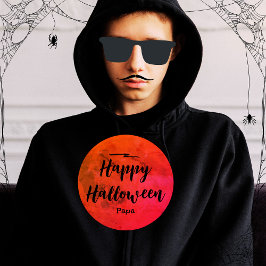 Stilvolle Schwarz Rot Orange Moon Halloween Mens Hoodie