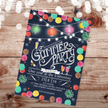 Stilvolle Schwarz Sommer Party Lampions Einladung