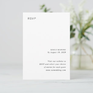 Stilvolle schwarz-weiße minimalistische Hochzeit RSVP Karte